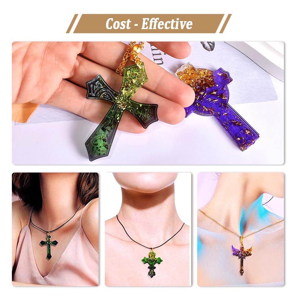 SWUAVD Cross Resin Molds, 9×7inch Epoxy Resin Cross Molds Silicone Molds for Keychain DIY Craft Necklace Jewelry Pendant Making Halloween Gifts
