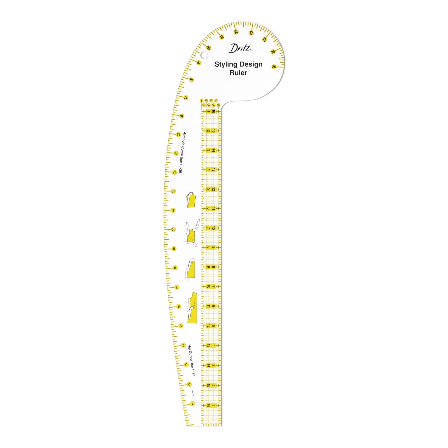 Dritz Design Ruler Trio with Styling Design, Curve & Hip Curve Rulers for Sewing