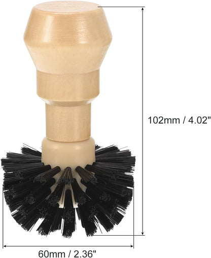 uxcell Coffee Portafilter Cleaning Brush - 1pcs Wooden Handle, 58mm Espresso Machine Portafilter Brush (Brown)