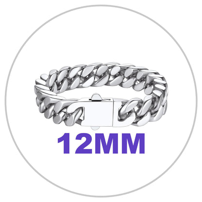 Richsteel Chunky Miami Cuban Link Chain Bracelet Hip Hop Stainless Steel Jewelry
