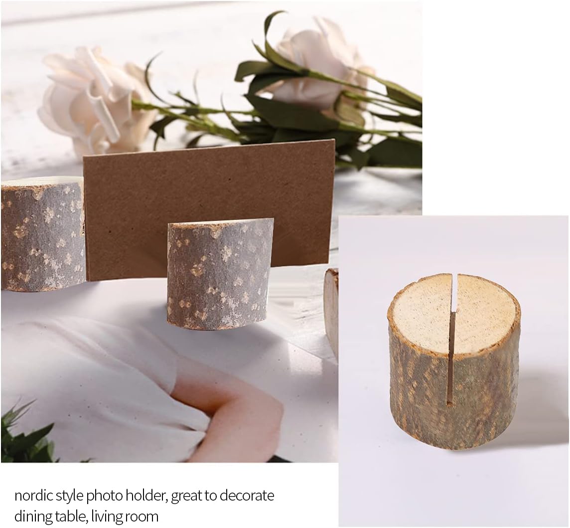 Wedding Table Card Holder, 10Pcs Stump Shape Place Card Holder Stand for Party
