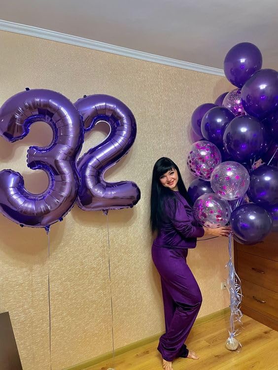 Purple Number 6 Balloon - 40 Inch Giant Foil Balloon for 6th Birthday Party Decorations