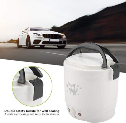 1L 12v Tiiyee Mini Rice Cooker, Portable Rice Maker Electric Lunch Box for Car Food Steamer Fast Cooking Automatic Non