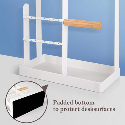 ProCase Cute Jewelry Stand, Aesthetic Jewelry Organizer for Dresser Vanity, Jewelry Holder Display for Necklaces Earrings, Gifts for Teen Girls Women, Bedroom Dorm Decor -Medium, White