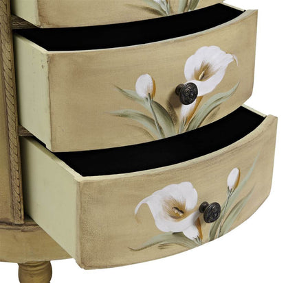 Nearly Natural Antique Accessory Table with Calla Lily Floral Art