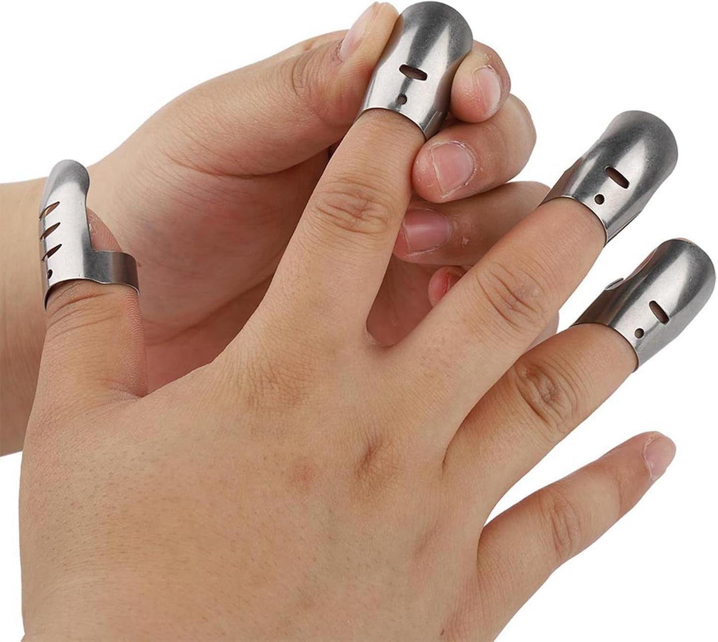 TOPINCN Finger Guard 4PCS, Stainless Steel Protector to Avoid Hurting for Cutting and Slicing