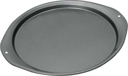 Pizza Pan, 14 Inch Nonstick for Oven with Widen Handles for Cooking, Baking, Grilling, Black