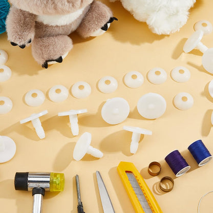 SUPERFINDINGS 16 Sets Doll Joints 40mm Safety Joints Movable Joint Plastic Joints for Amigurumi Crochet Animal Joints Body Joints with Washers Limbs and Head Joints for Soft Teddy Bear Making