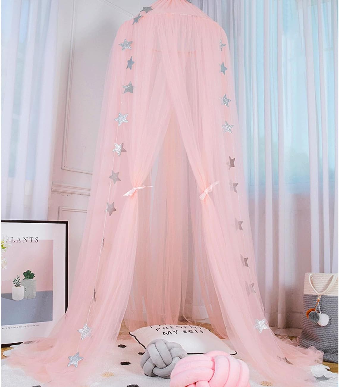 ESUPPORT Dome Princess Bed Canopy Round Lace Mosquito Net Play Tent Hanging House Decoration Netting Curtains