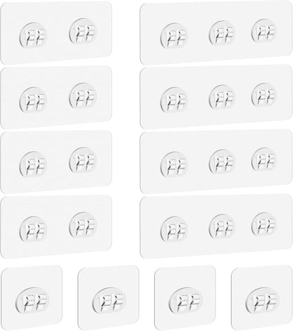 12 Pack Shower Caddy Adhesive Hooks Replacement, Shower Shelf Adhesive Replacement, Strong Adhesive Hooks for Shelves