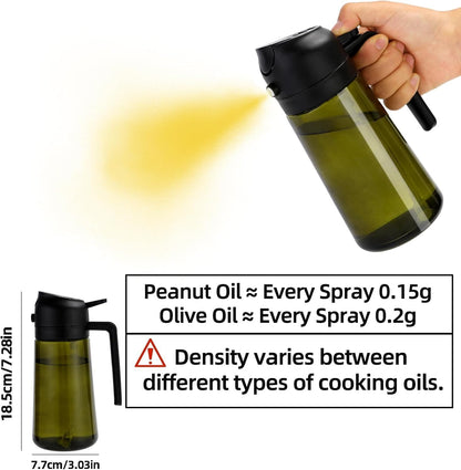 2PCS 16oz,2 1 470ml Aovdy Oil Sprayer for Cooking in Olive Oil Dispenser and Oil Sprayer - Olive Bottle Spray and Pour