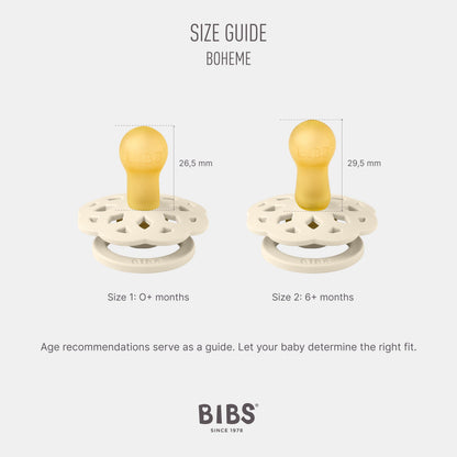 BIBS Pacifiers - Boheme Collection | BPA-Free Baby Pacifier | Made in Denmark | Set of 2 Blossom/Dusky Lilac Color Premium Soothers | Size 0-6 Months