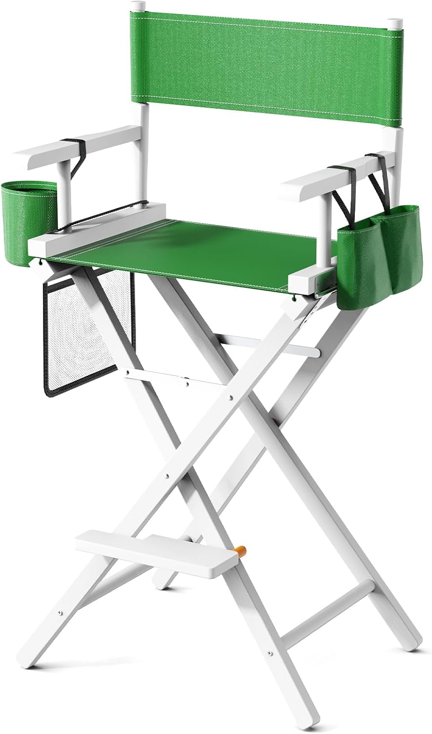 31" 250lb OmySalon Director's Chair Height Folding Portable w/Storage Pouch & Footrest, Makeup Artist Chair for Salon