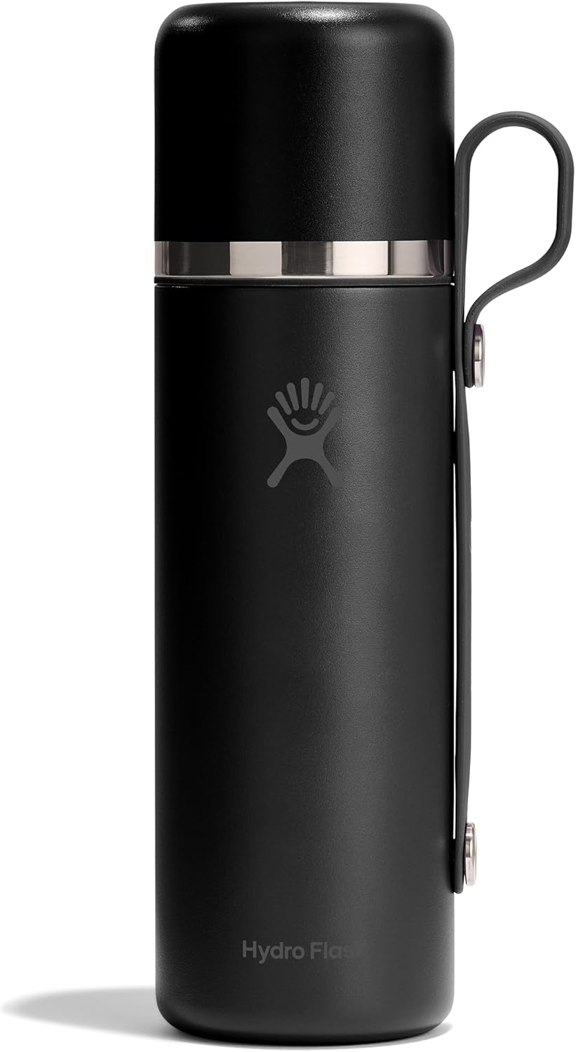 28 Oz Hydro Flask Hot Flask & Cup Insulated Stainless Steel, Hot Drink Travel Container for Coffee, Tea, & Soup Black