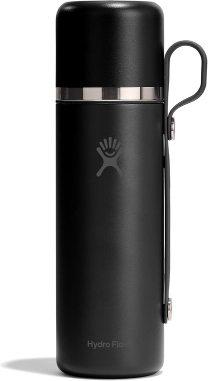 28 Oz Hydro Flask Hot Flask & Cup Insulated Stainless Steel, Hot Drink Travel Container for Coffee, Tea, & Soup Black