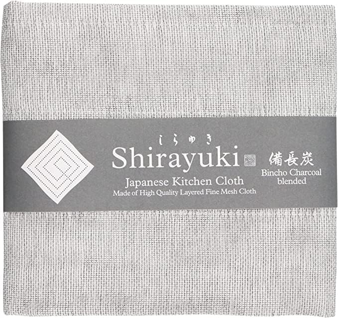 Japanese Kitchen Cloth Bincho Charcoal Blended, Layered Fine Mesh Cloth for Dish Wipe, Table Wipe, Hand Wipe