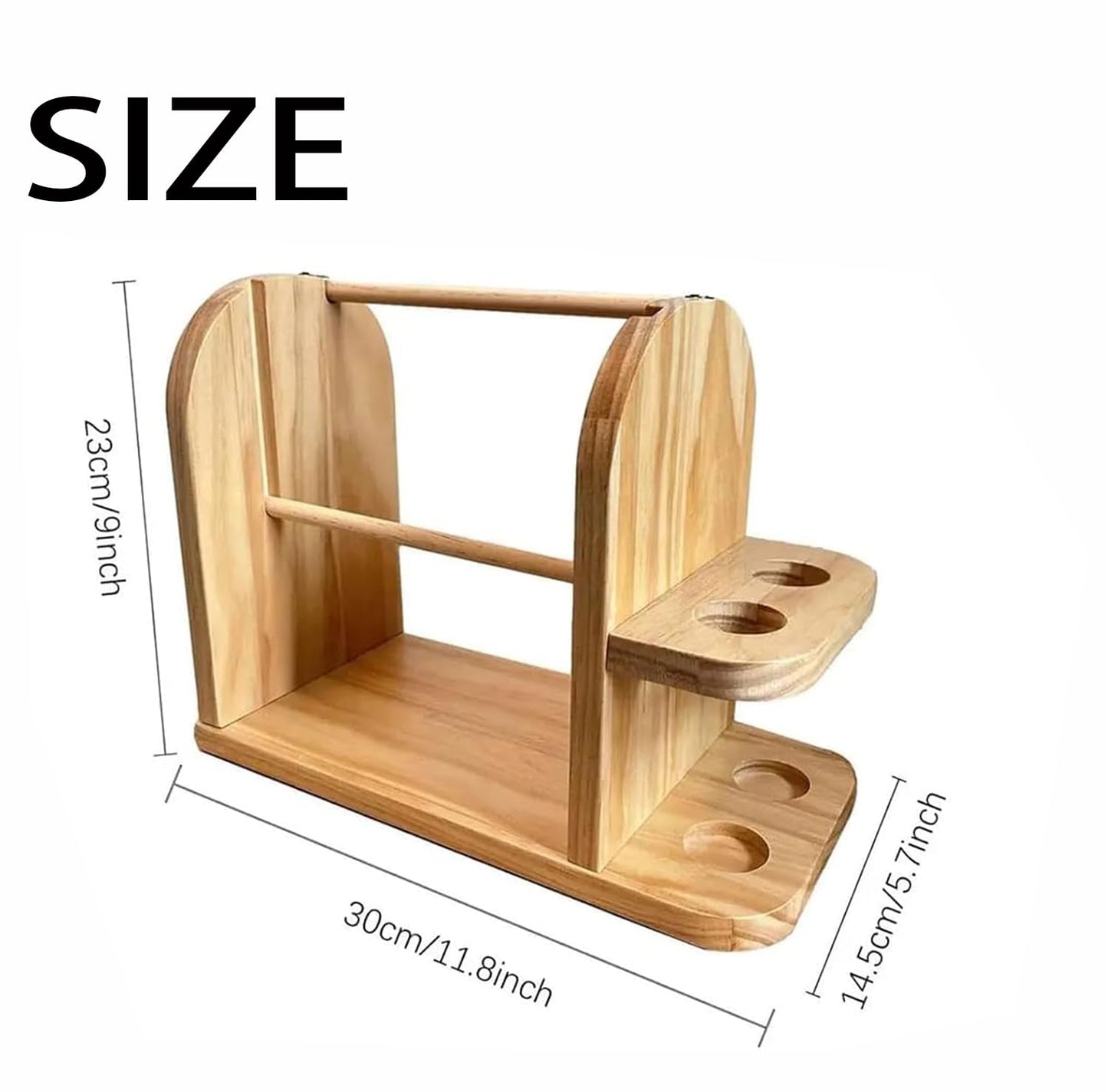 Crochet Yarn Holder, Double Rotating Portable Wooden Yarn Ball Dispenser With Non-Slip Base For Knitting Crocheting, For Mothers, Elders, Women, And Knitting Enthusiasts (1 Pcs)