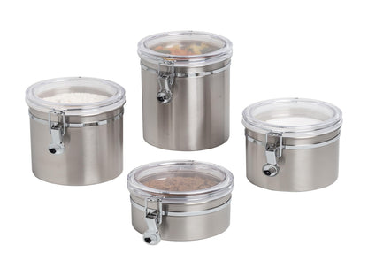 Steel Canister Set - 4pc Clear