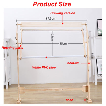 Embroidery Hoops Stand, 360 Degree Adjustable Embroidery Stand,Cross Stitch Frame Stand,Wooden Frame Cross Stitch Floor Stand for Cross Stitch Needlework Art Craft Sewing