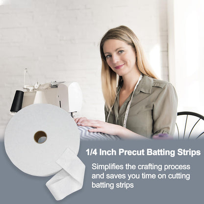 HexaHive 2 1/4 Inch Jelly Batting Roll Strips – 2 Rolls Total 70 Yards Upholstery Grade Needle Punched Polyester Batting for Roll Rugs, Quilts and Sewing Projects