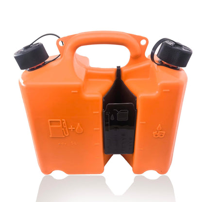 Fuel Container with Spill Proof Smart Control Spout with Bonus Spout Extender, Fuel Can 5 L + 2.5 L Oil 0000 881 0113 00008810113 With Two tool carriers for Shtil Chainsaw – Orange