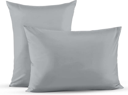 Superity Linen Pillow Cases Queen Size - Envelope Enclosure - 2 Pack - 100% Soft and Comfortable Premium Cotton - Grey