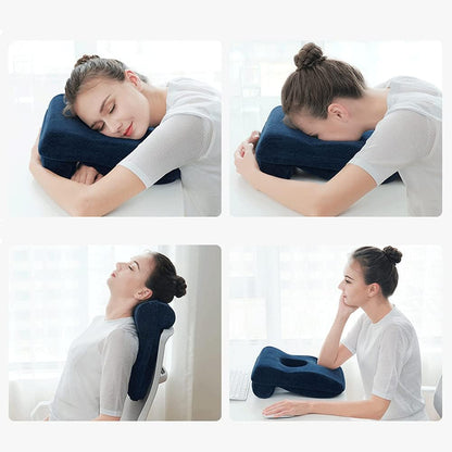 BOLLAER Nap Sleeping Pillow Cushion for Office, Memory Foam Face Down Desk Pillow with Washable Cover