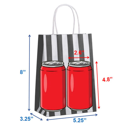 Ronvir 100Pcs Small Gift Bags,Black & White Striped Recycled Paper Bag