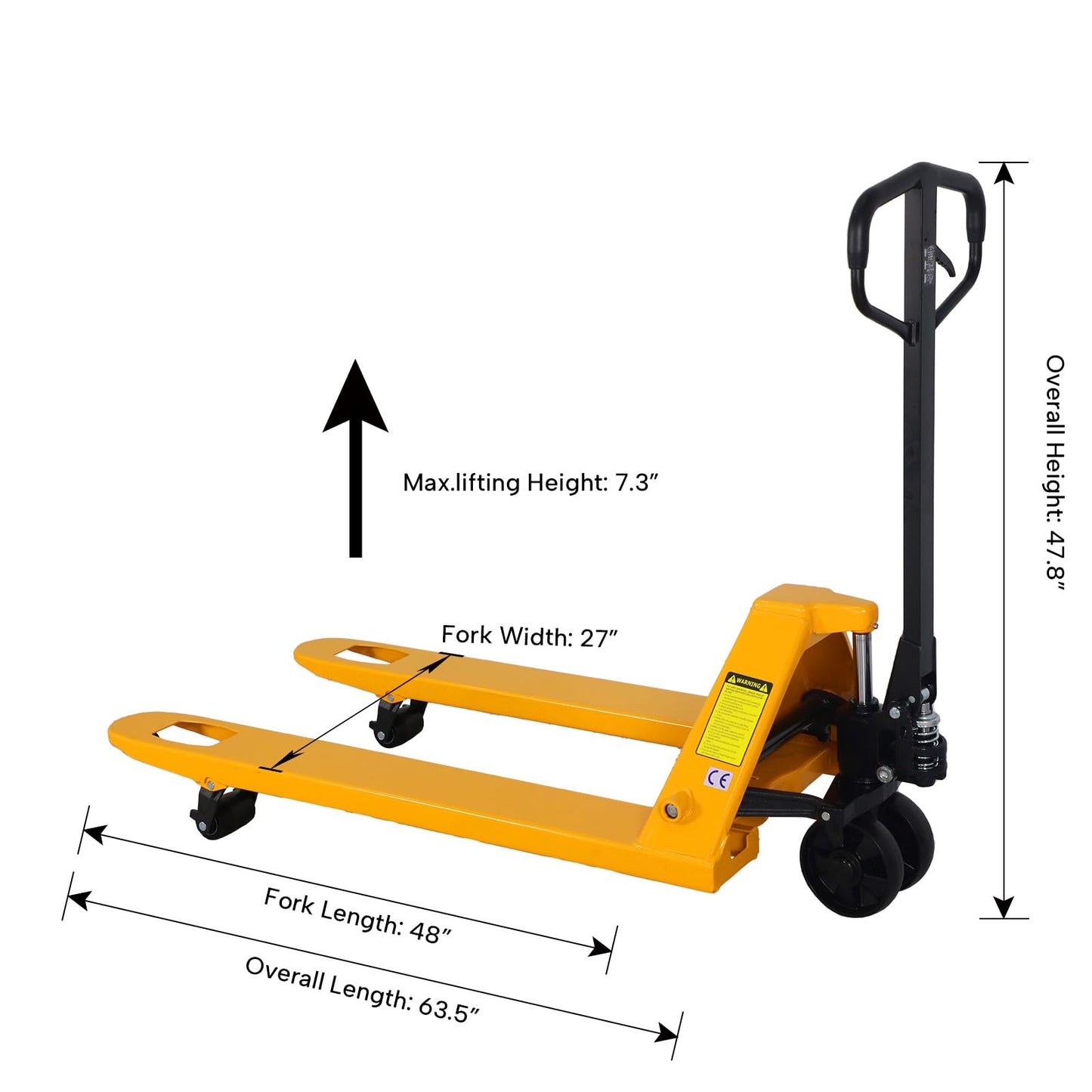 APOLLOLIFT Pallet Jack, 5500-Lbs Capacity Pallet Truck Standard Duty Manual Pallet Trucks Pallet Jack 48" Lx27 W Fork Size for Warehouse, Factory