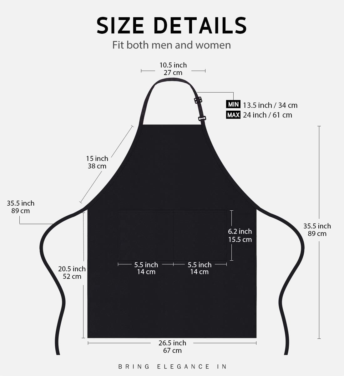 12 Pack 2 Syntus Bib Apron, Unisex Aprons Adjustable Thicker Version Waterdrop Resistant with Pockets Cooking Kitchen