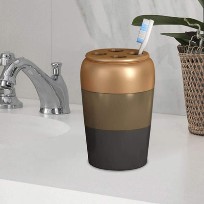 nu steel CA322-4 Toothbrush Holder - Organizer Stand for Bathroom Vanity, Metal with Three Finish, Copper 3 Tone