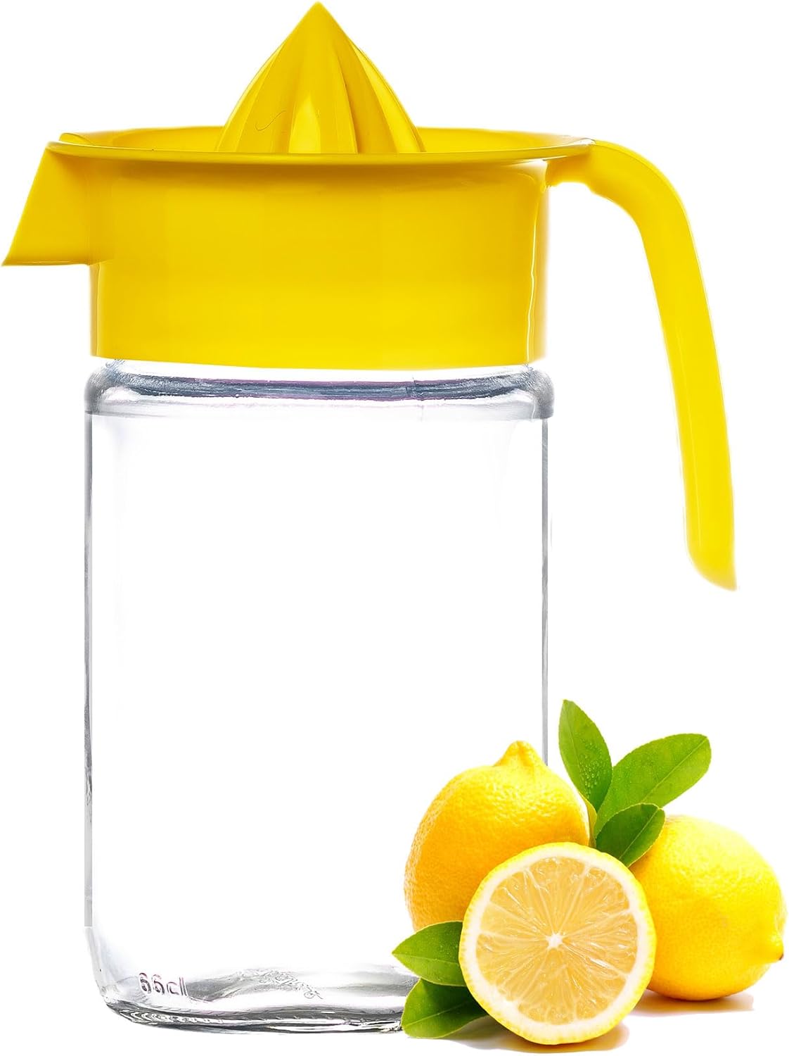 22.31oz Glass Lemon Juicer, Small Grapefruit and Citrus Juicer, Extractor Manual Hand with Handle and Pour Spout, BPA