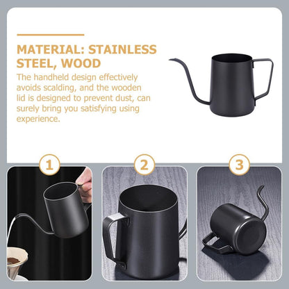 Whistling Teapot Coffee Pot, Stovetop Drip Pot with Long Spout, Stainless Steel Kettle with Tea Strainer
