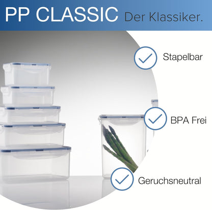 LOCK & LOCK Easy Essentials Food Storage Containers, BPA Free, Rectangle, 37 oz for Pasta, Clear
