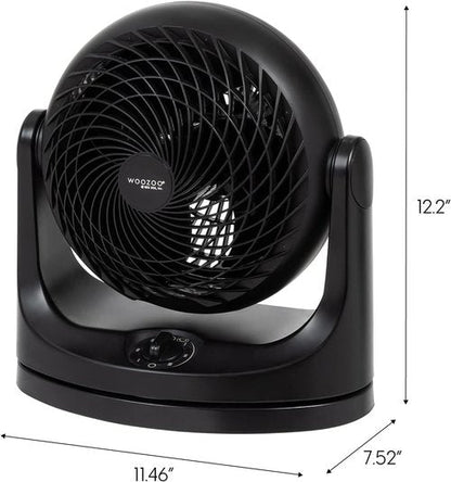 IRIS USA WOOZOO Desk Fan - Oscillating Air Circulator with 3 Speeds & 29dB Quiet Motor | Black