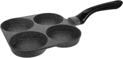 Cast Iron Skillet Egg Cooker Pan - 4 Egg Frying Pan, Non Stick Divided Grill Pan