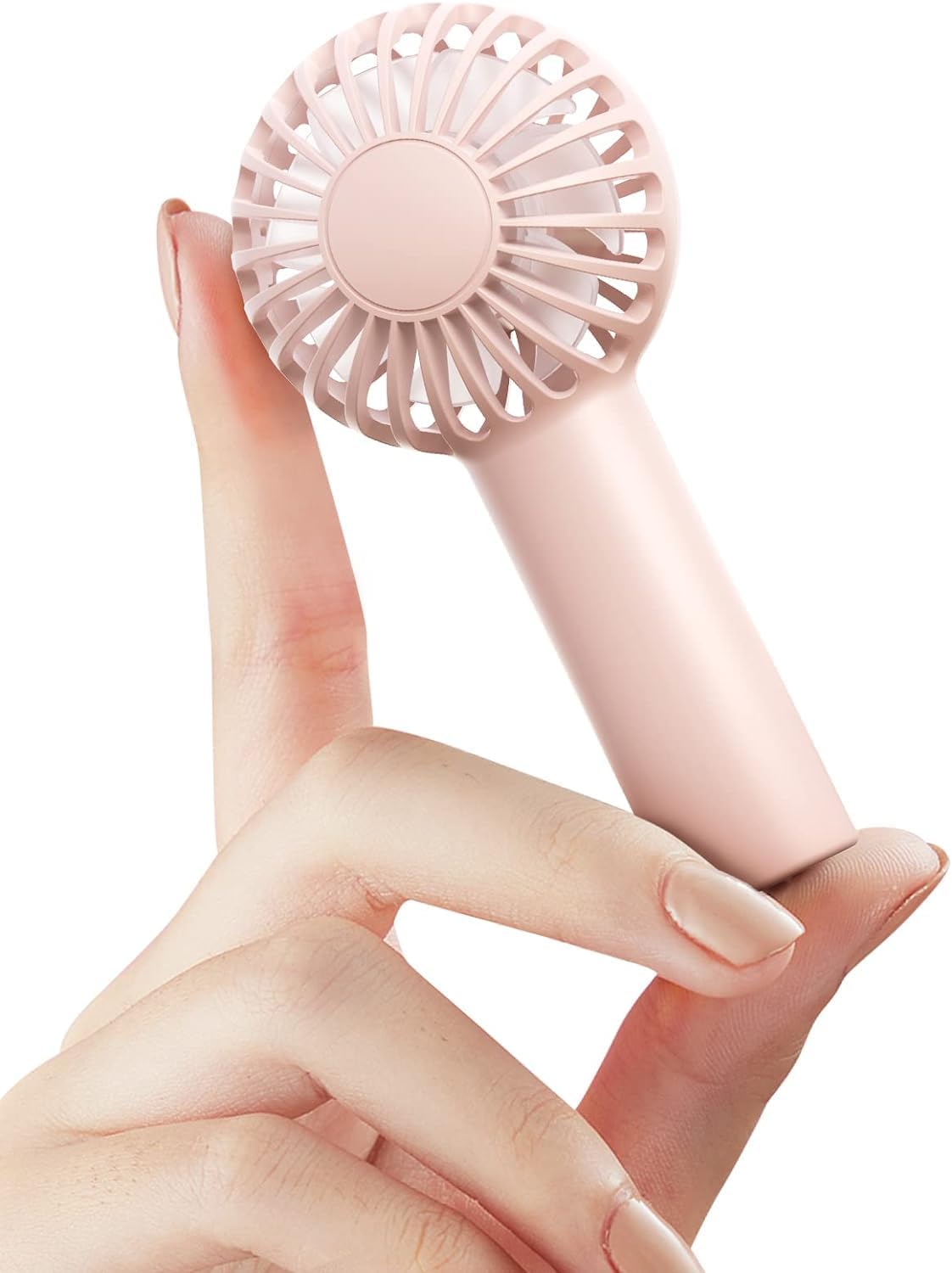 CoolKick Mini Portable Hand Fan, USB Rechargeable Small Pocket Fan, 3 Speeds for Travel, Summer, Concerts