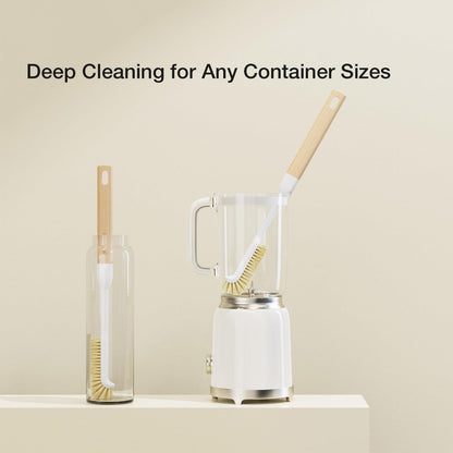 Cleaning Brush, Diveotree Hard Bristle Brush for Deep Cleaning Grout, Sink, Cup, Teapot, Bottle, Blender, Multi-Purpose Brush wih Long Handle for Kitchen (White)