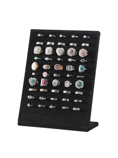 Ausalivan Ring Board Display Stand,Velvet Jewelry Earring Organizer Holder for Selling,Vendors Storage Tray for Multiple Rings (Black)