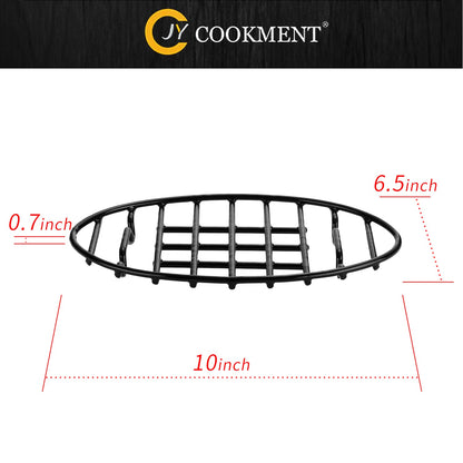 JY COOKMENT Cooling Roasting Rack with Integrated Feet, Enameled Coating, PTFE Free, Great for Cooking, Drying, Grilling, Dishwasher Safe (10inch*6.5inch)