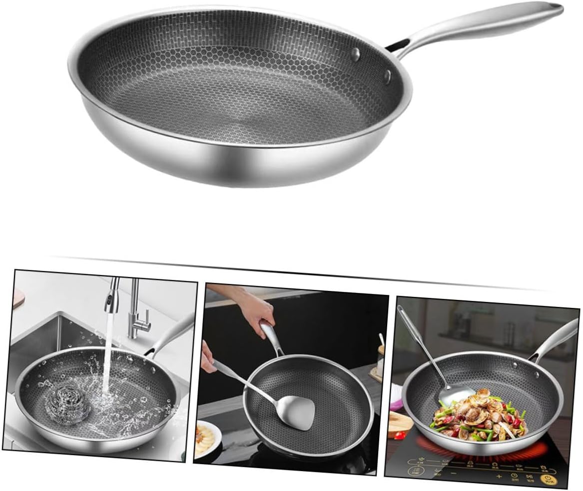 Stainless Steel Omelette Pan, Non Stick Honeycomb Frying Pan for Cooking, Small Egg Frying Pan