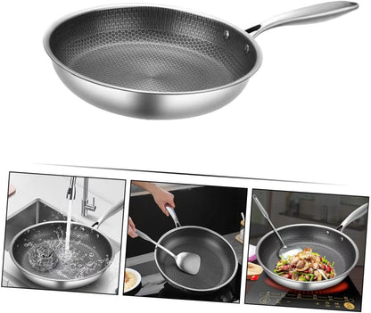 Stainless Steel Omelette Pan, Non Stick Honeycomb Frying Pan for Cooking, Small Egg Frying Pan
