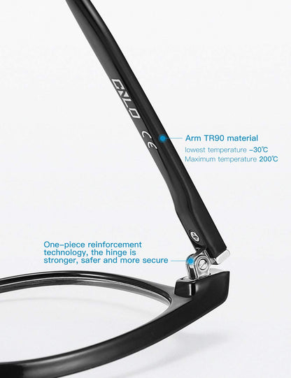 CNLO Blue light blocking Glasses,Computer Gaming Glasses,TV Glasses，For UV Protection,Anti Eyestrain,Lightweight Frame Eyewear,Opaque Men/Women(BLACK)