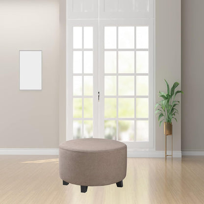 GAMUKAI 30"-41" Stretch Ottoman Slipcover Round Furniture Protector Fits Dia, for Footrests, Storage Ottomans & Folding