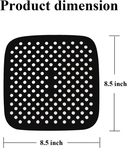 Air Fryer Silicone Liners,2 Pack 8.5 Inch Reusable Food-Grade Silicone Mat, Non-stick Heat Resistant Air Fryer Accessories