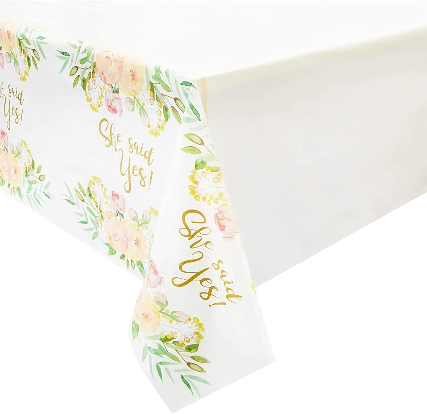 She Said Yes Table Covers for Bridal Showers (54 x 108 in., 3 Pack) - Juvale Engagement Decorations