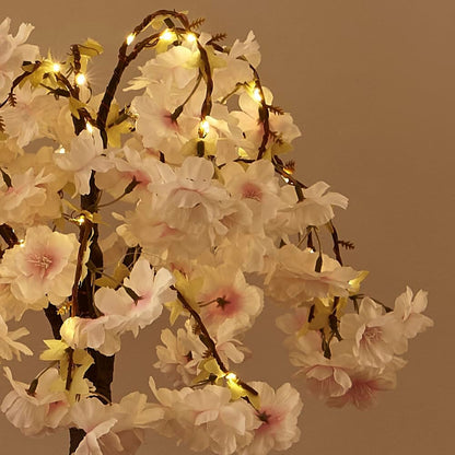 18IN 40 Hairui Lighted Cherry Blossom Tree Battery Operated Warm White LED Artifical Bonsai Tree with Timer USB Plug