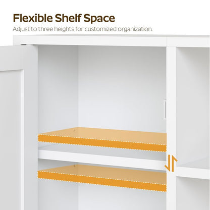 YATINEY Medicine Cabinet, Bathroom Wall Cabinet with Towel Bar, Over The Toilet Storage Cabinet with Adjustable Shelf and Open Partition, for Bathroom, Laundry Room, Living Room, Kitchen, White