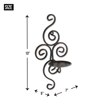 Scrollwork Candle Wall Sconce 13" Tall