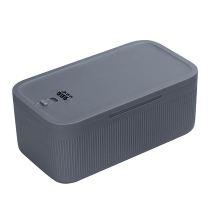 Lockable Storage Box,Medicine Lock Box Travel Case,Refrigerator Bin Container for Food,Medicines,Snacks,Locking Mobile Cell Phone Device Jail,Lockbox for Office,Home,School,Father Gift (Navy Small)
